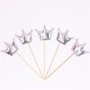 Large Glittery Leather Birthday Cake Topper Set: Heart, Star, Five-Pointed Star, and Crown