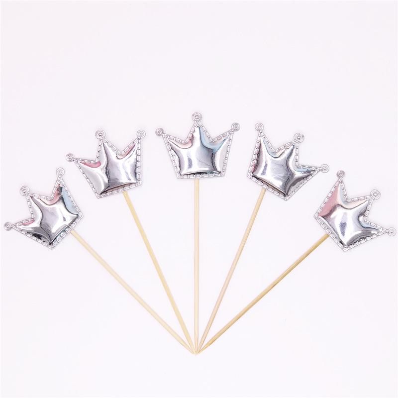 Large Glittery Leather Birthday Cake Topper Set: Heart, Star, Five-Pointed Star, and Crown