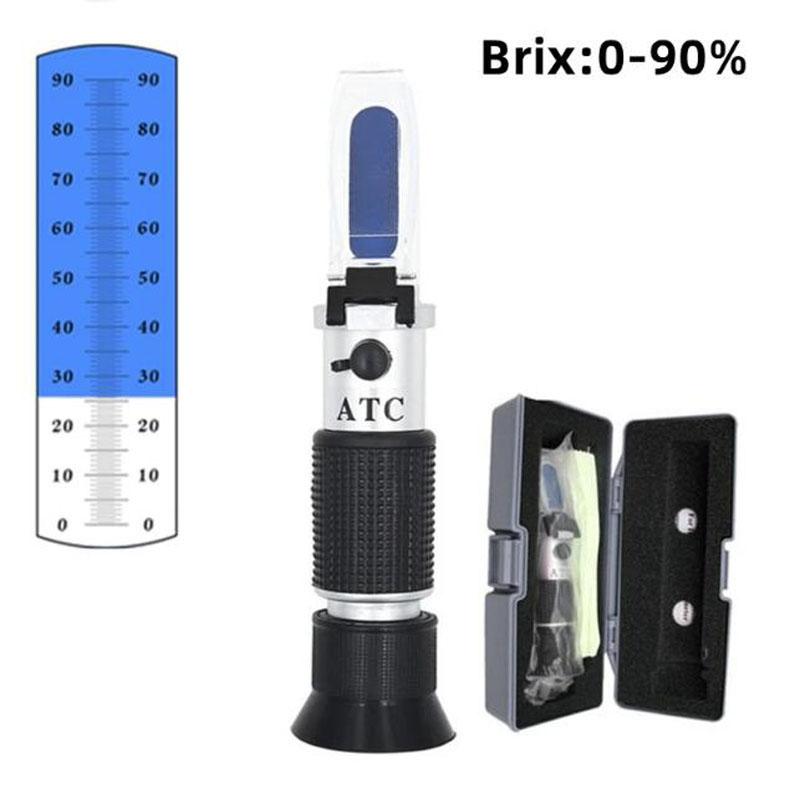 

Ручной рефрактометр для измерения содержания сахара, 0-32% / 0-90%, сахарозометр для меда, тестер фруктового сока, вина B