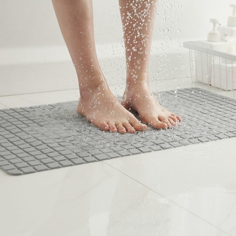 Grid Texture Bathroom Pad with Suction Pad Bathtub Mat Bathroom Rug Pedal Pad  Toilet