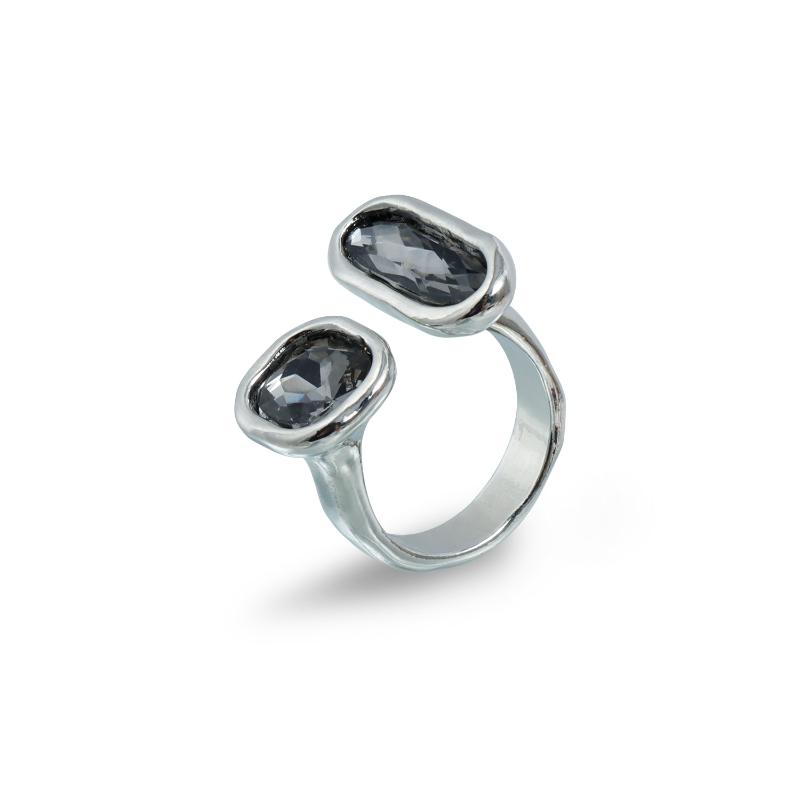 Minimalist Rhinestone Open Ring For Women Korean Fashion Geometry Adjustable Knuckle Ring Party Jewelry Lady Gift