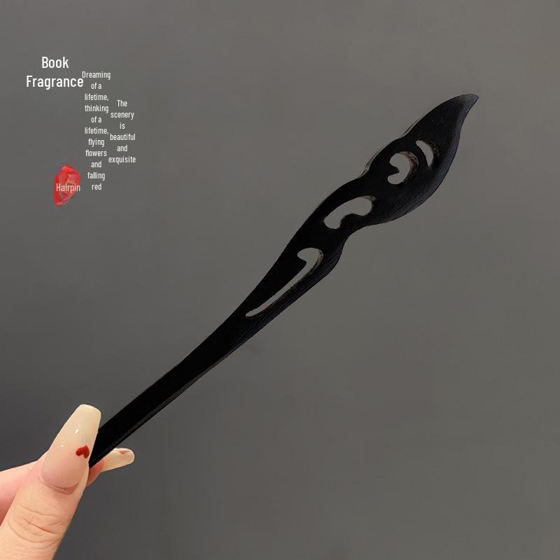 

Spring/Summer Ancient Style Wooden Hairpin: Simple Modern Design, Floral Chinese Cheongsam Hair Accessory for Women