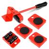 5Pcs/Set Furniture Lifter Mover Roller with Wheel Bar Moving Device Lifting Helper Furniture Heavy Duty Moving Transport Tool