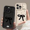 Bowknot Pattern TPU Soft Shockproof Phone Case For iPhone 16 Pro Max 15 Pro 14 13 12 11 XR XS Little Love Hearts Matte Lens Protection Bumper Cover