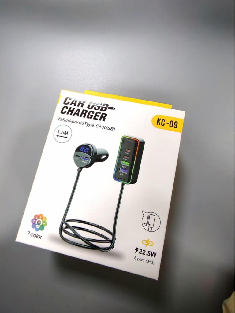 K Series Dual-Port Bluetooth Car Charger with Cable