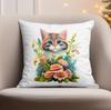 Cute Kitten Printed Watercolor Pillowcase Home Living Room Sofa Cushion Pillowcase