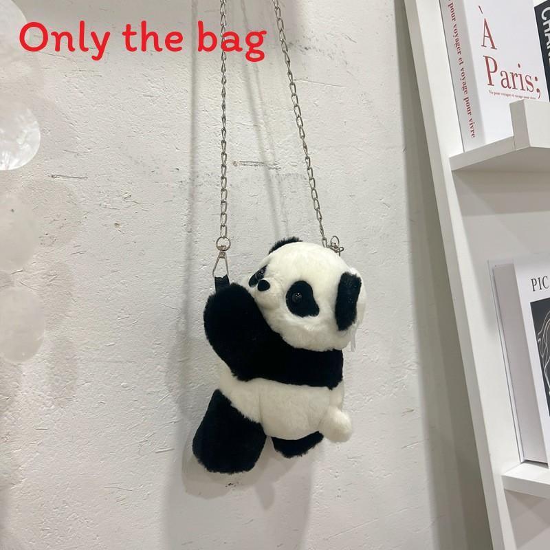 Plush Backpack Panda With Lightweight Design Butterfly Knot Lamb Messenger Bag