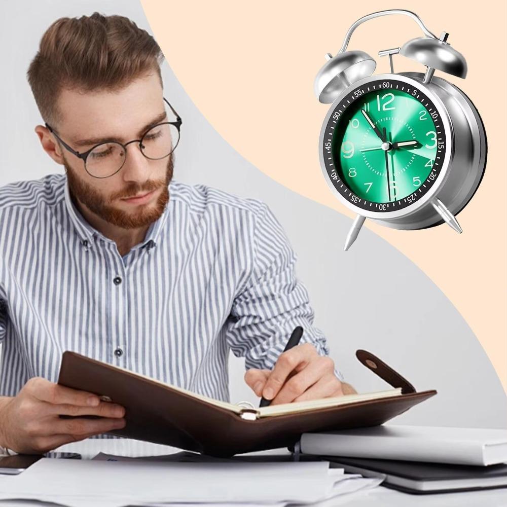 Metal Frame Bedroom Alarm Clock Silent Loud Alarm Clock Twin Bell Alarm Clock Living Room