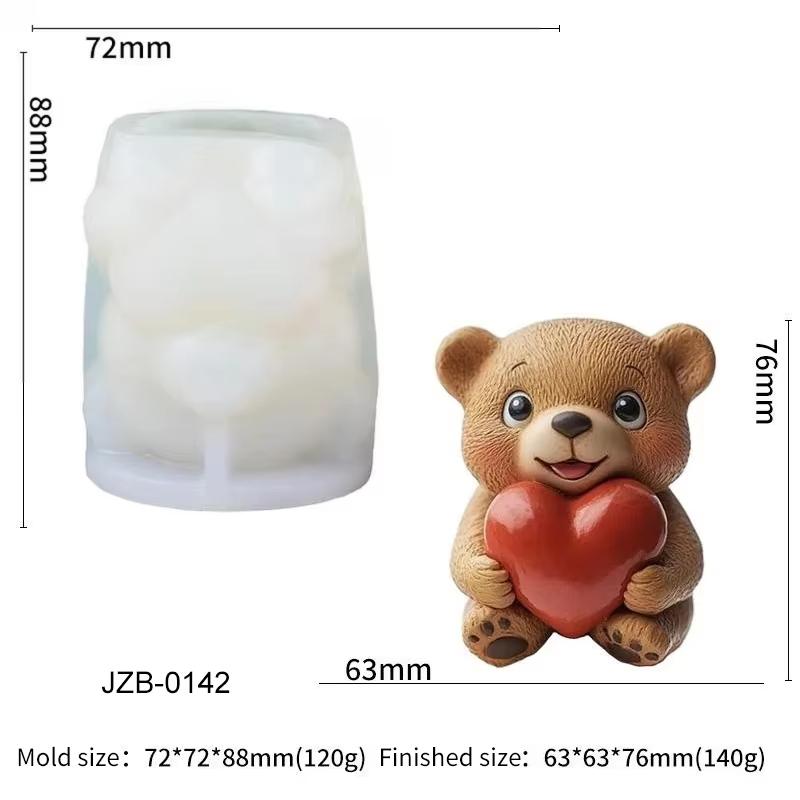 

Bear Heart Candle Silicone Mold for Valentine s Day Soap Aromatherapy Gypsum Plaster Ornament Gift Mould Home Decor