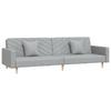 2 Seater Sofa Bed with 2 Pillows Light Grey Fabric