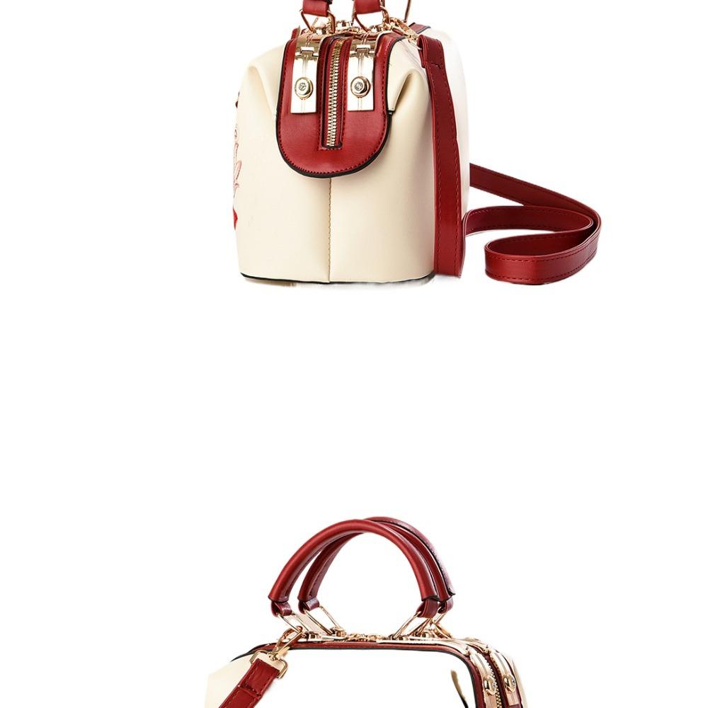Women Fashion Embroidery Handbag New Large Capacity Floral Embroidered Shoulder Bag