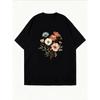 Floral Print T-Shirt White Botanical Flower Design For Casual Wear
