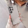 Luxury Make UP Mirror Phone Case For Samsung Galaxy S25 S24 S23 S22 Ultra Plus FE Shockproof Plating Black Frame Cover Bumper