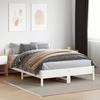 VidaXL Bed Frame with Headboard White 140x200 Cm Solid Pine Wood 842595