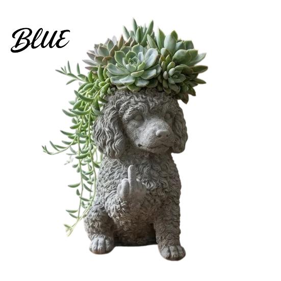 Pot de fleur décoratif d'intérieur Bouledogue Pot de fleur créatif avec un design d'attitude unique Pot de fleur accrocheur Décor de jardin Plante d'extérieur Nouveaux pots de fleurs