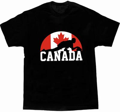 Canada Flag Curling Silhouette TShirt Summer Cotton Short Sleeve ONeck Mens T Shirt New S3XL