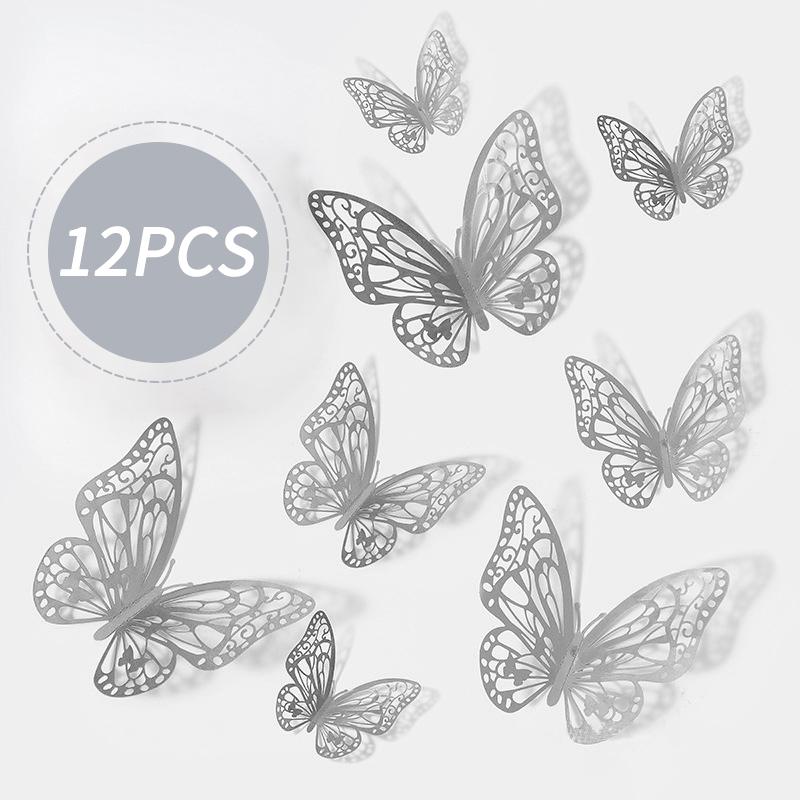1Set Butterfly Cake Decoration Party Supplies Diy 3D Butterfly Cake Topper Decorative Birthday Wedding Cake Insert Accessories