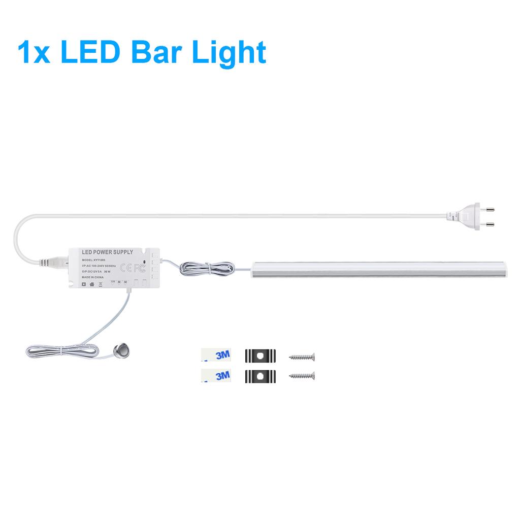 Stepless Touch Dimmable LED Bar Light Tube 12V Recessed Sensor Switch Aluminium Lamp DIY Under Cabinet Closet Backlight Lighting