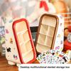 Fashion Dopamine Stationery Storage Box Large Capacity Cartoon Pattern Cosmetics Storage Box Multi Grid with Stickers Pen Holder
