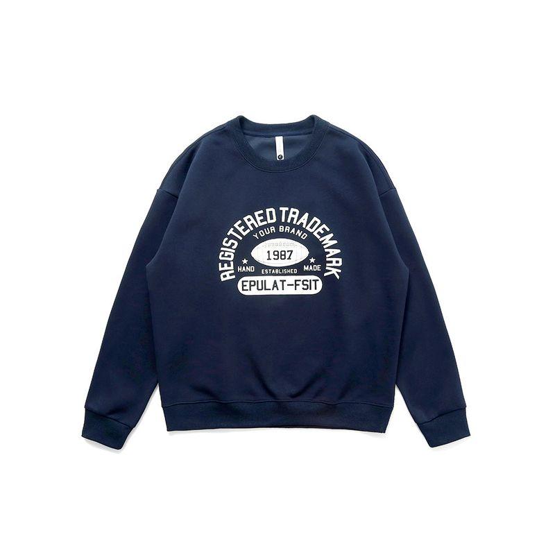 American Retro Trendy Brand Letter-Printed Round-Neck Sweatshirt for Men 2024 New Spring and Autumn Style Foreign Trade Men's Casual Jacket