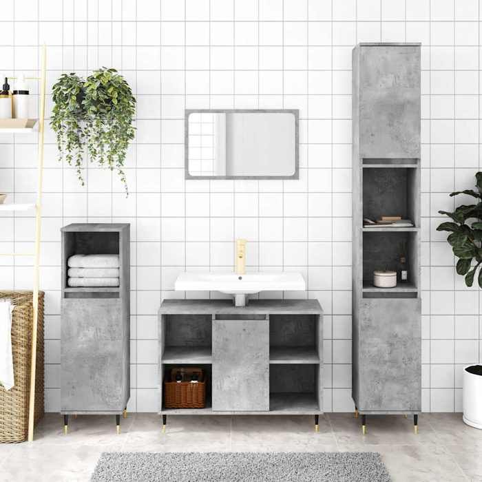 VidaXL Bathroom Cabinet Concrete Grey 30x30x100 Cm 831552