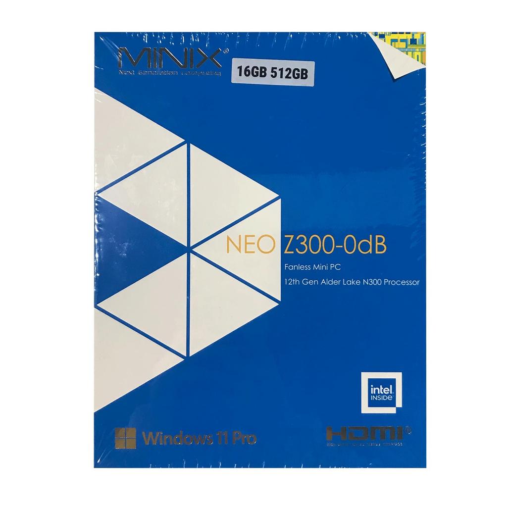 MINIX NEO Fanless Mini PC Intel 12th Generation I3 N300 16GB DDR4 512GB PCIe Gen3 X 4 SSD Max Mini Computer Windows 11 Pro Rich Ports 4K Dual LAN NEO