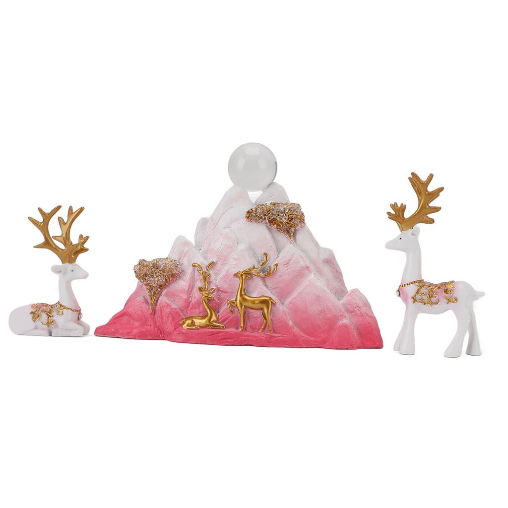 Resin Sitting Standing Deer Statues Reindeer Figurines Ornaments Mountain Rockery Sculpture for