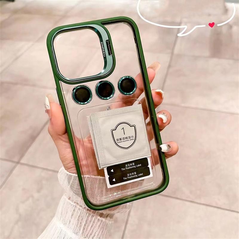 Protetor de anel de metal para lente, suporte para celular, capa protetora para iPhone 15 12 13 14Pro Max Plus 11, proteção de vidro para câmera, capa transparente à prova de choque