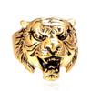 Retro Tiger Head Ring for Men Antique Gothic Adjustable Open Ring Alloy Zinc Alloy Plated Zircon Punk Rock Hiphop Accessories Gift