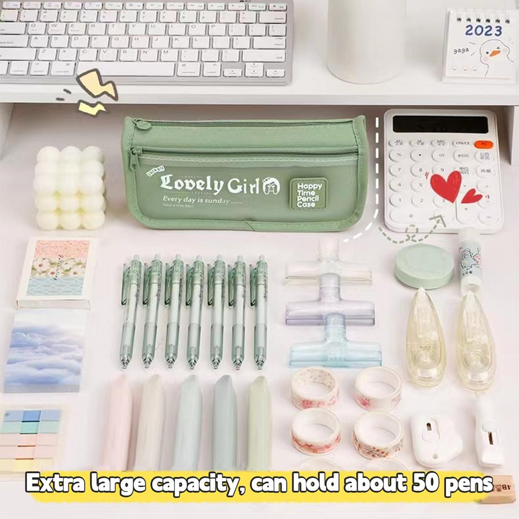Large Capacity Transparent Pencil Case Student Pencil Box Ins Simple Korean Pen Bag School Office Supplies Stationery