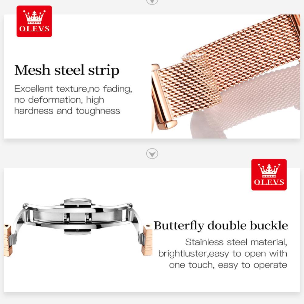 OLEVS 6892 mit Geschenkbox Gypsophila Quarzuhr Wasserdichte Damenuhr