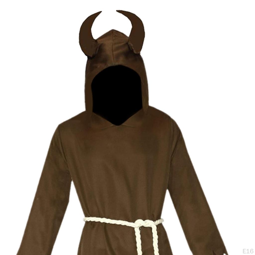 Cosplay Costume Robe with Hood Dress up Hooded Uniform Knight Witch Cape for Carnival Party