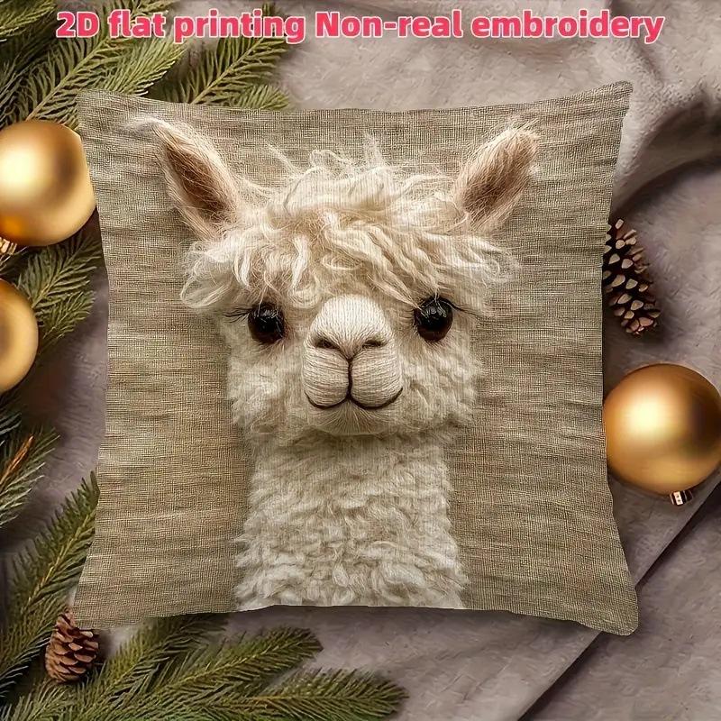 

Современная винтажная наволочка на молнии с двусторонним принтом «Друзья альпаки» 45*45CM-1PC