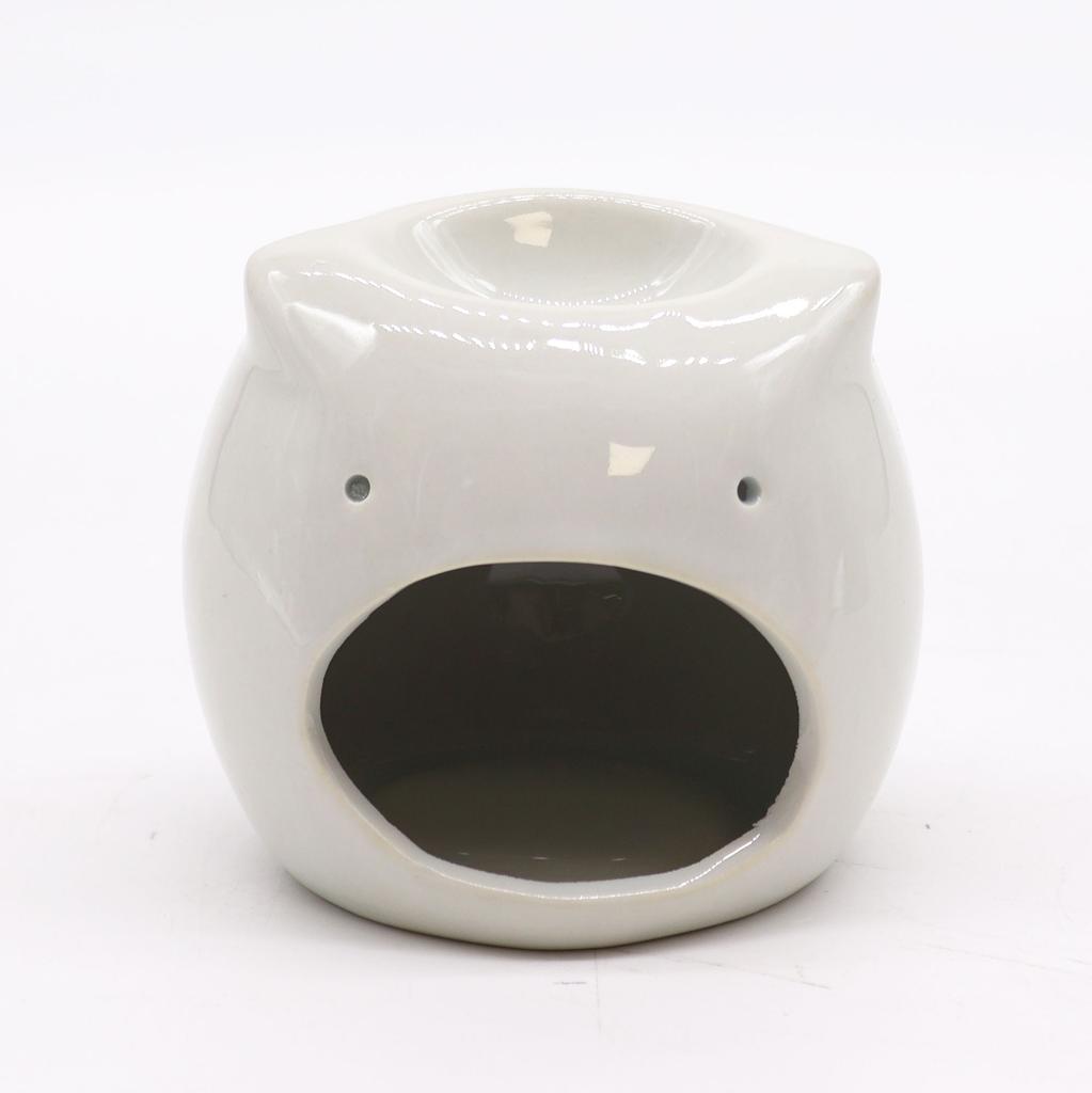 Oil Burner Ceramic White Owl For Wax Melts