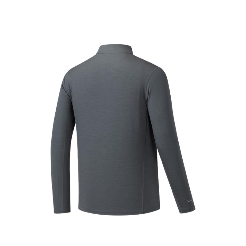 Anta Champion Outdoor Series Simple Soft Thin Moisture-Wicking Comfortable Long Sleeve Knit Shirt Men Tops 152540412-2