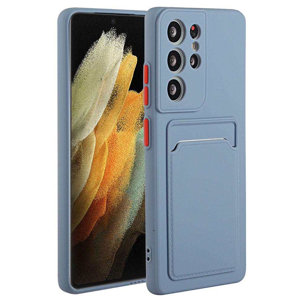 

Anti-drop Phone Case For Samsung Galaxy S23 Ultra,Flexible TPU Protective Phone Cover with Card Holder Grey