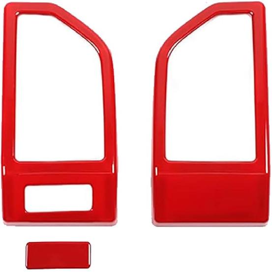ABS Red Full Interior Decorative Cover Trim Sticker Compatible with Ford F150 2015-2020 (4pcs/Set Inner Door Handle Under Decorative Strip)