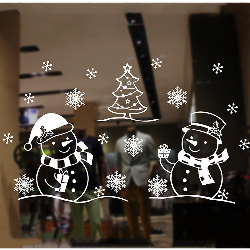 72x54CM White Christmas Static Cling Window Decal