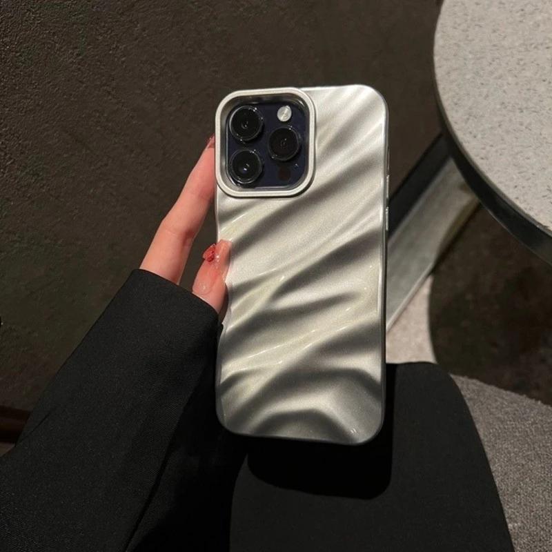Soft Water Ripple Pattern Phone Case For 11 12 13 14 15 16 17 Pro Max X Xs Max XR 7 8 Plus SE Air Bumper Cases Cover