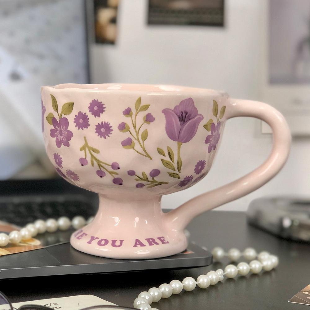 Creative Cute Coffee Mug Flower Cute Cup for Women Girl Handmade Mugs for Latte Milk Tea  Mother’s Day Birthday Christmas Gifts