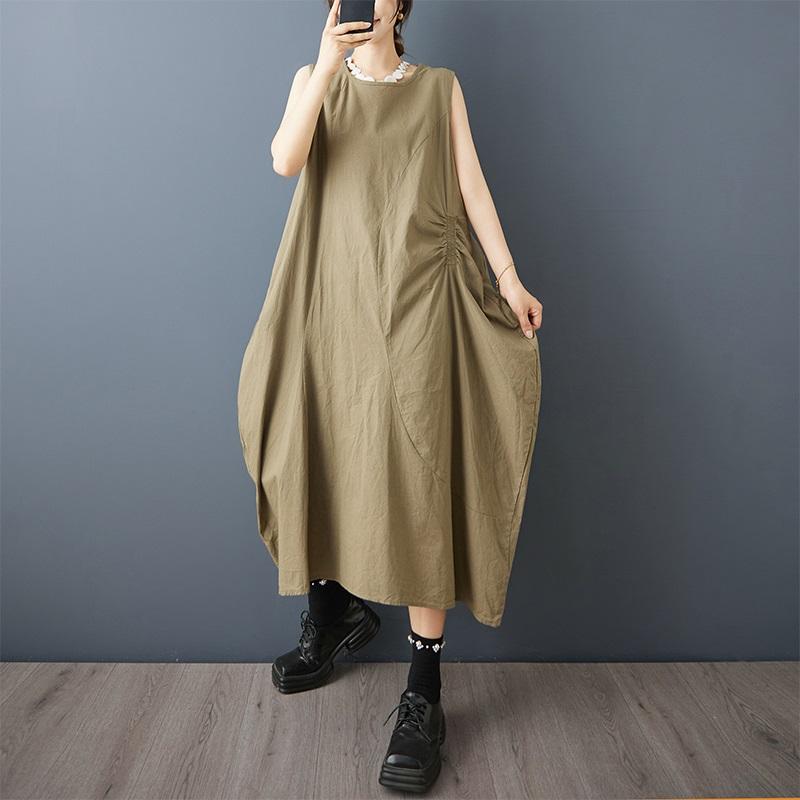 Sleeveless Plus Size Cotton Vintage New In Dresses for Women Casual Loose Long Summer Dress