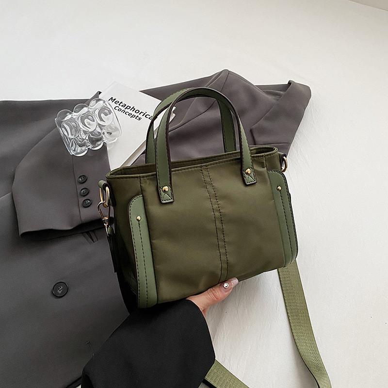 Большая нейлоновая сумка Женская 2023 Новый Корейский Стиль Осень Зима Ретро Мода Квадратная Сумка Сумка на Одно Плечо Синяя зелёный