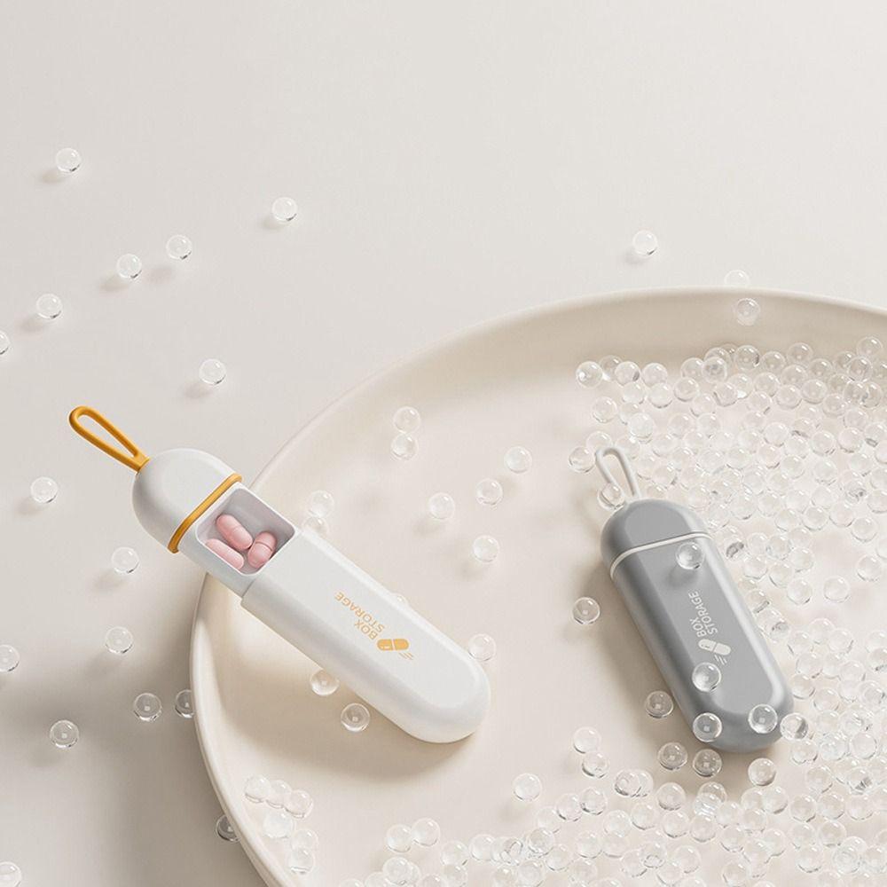 Gray 3 Compartment Pill Box White Pill Dispenser Portable Daily Drug Organizer  Travel