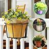 5pcs Iron Plant Holder Hanging Flower Pot Railing Balcony Veranda Planter Rack Hanging Basket Houseplant Flower Stand Pot Holder Flower Pot Stand