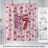 4pcs Valentine's Day Romantic 67 Element Printed Bathroom Set Waterproof Shower Curtain Floor Mat Toilet Mat U-shaped Mat