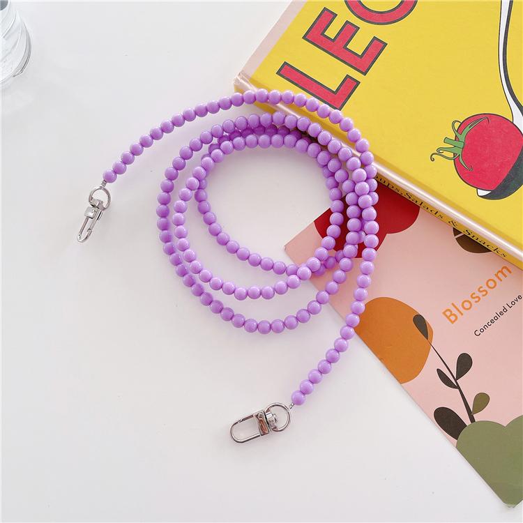 High Quality Fashion Custom Acrylic Beads Plastic Pearl Phone Case Strap, Girl Handmade Beaded Mobile Phone Lanyard Straps Chain