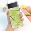 Leaves Luxury Luxury Case For Samsung Galaxy Z Flip 3 4 5g Funda Z Flip3 Clear Pc Hard Shockproof Back Phone Coque Shell