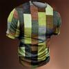 Herren Color Block T-Shirt Tee Kurzarm T-Shirt 3D-Druck Rundhals Shirt Vintage Mode Designer Outdoor Lässig Täglich