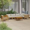 VidaXL Garden Furniture Set 7 Pcs with Cream Cushion Solid Acacia Wood