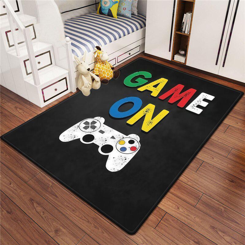 Gaming Esports Geometric Controller Pattern Carpet Mat for Boys Bedroom Gaming  large rug for Living Room Home Decoration Rug